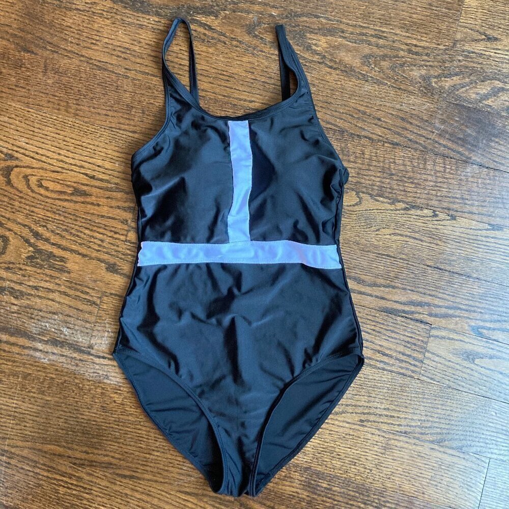 Simon Chang Solutions BLACK AND WHITE ONE PIECE SWIMSUIT SIZE 10